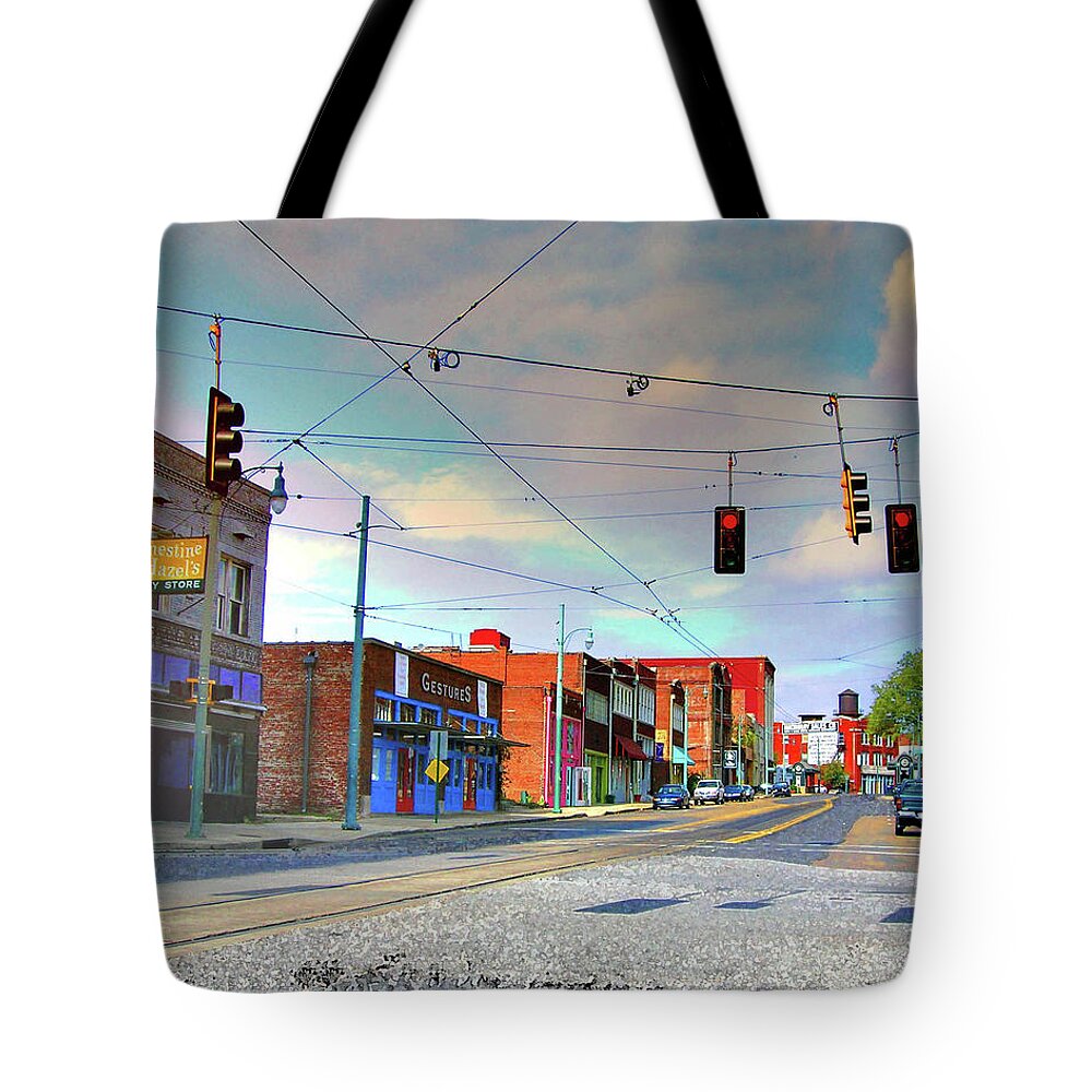 South Main Street Tote Bag featuring the photograph South Main Street Memphis by Lizi Beard-Ward