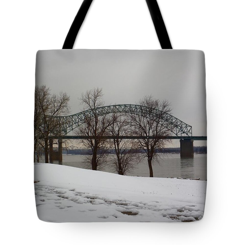 Bridge Tote Bag featuring the photograph Southern Snow by Simply Summery