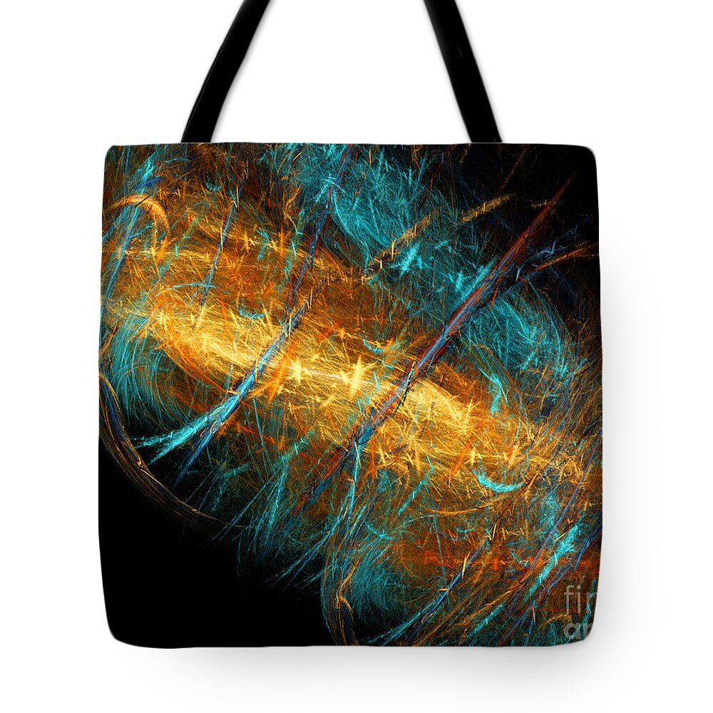 Abstract Tote Bag featuring the digital art Space Storm by Andee Design