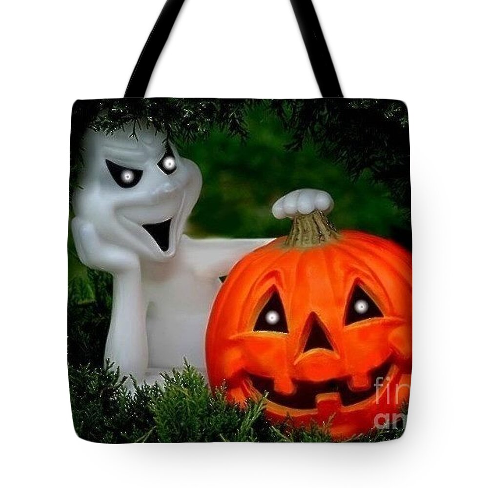 Halloween Tote Bag featuring the photograph Spooky Eyes by Living Color Photography Lorraine Lynch