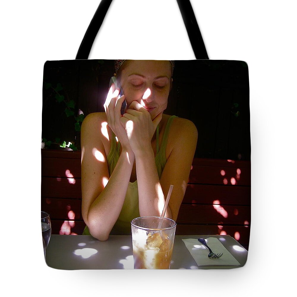 Sunlight Tote Bag featuring the photograph Spotted in Sunlight by LeLa Becker