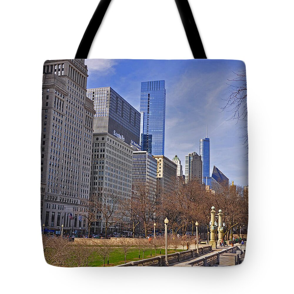 Chicago Panorama Tote Bag featuring the photograph Stand High and Proud by Dejan Jovanovic
