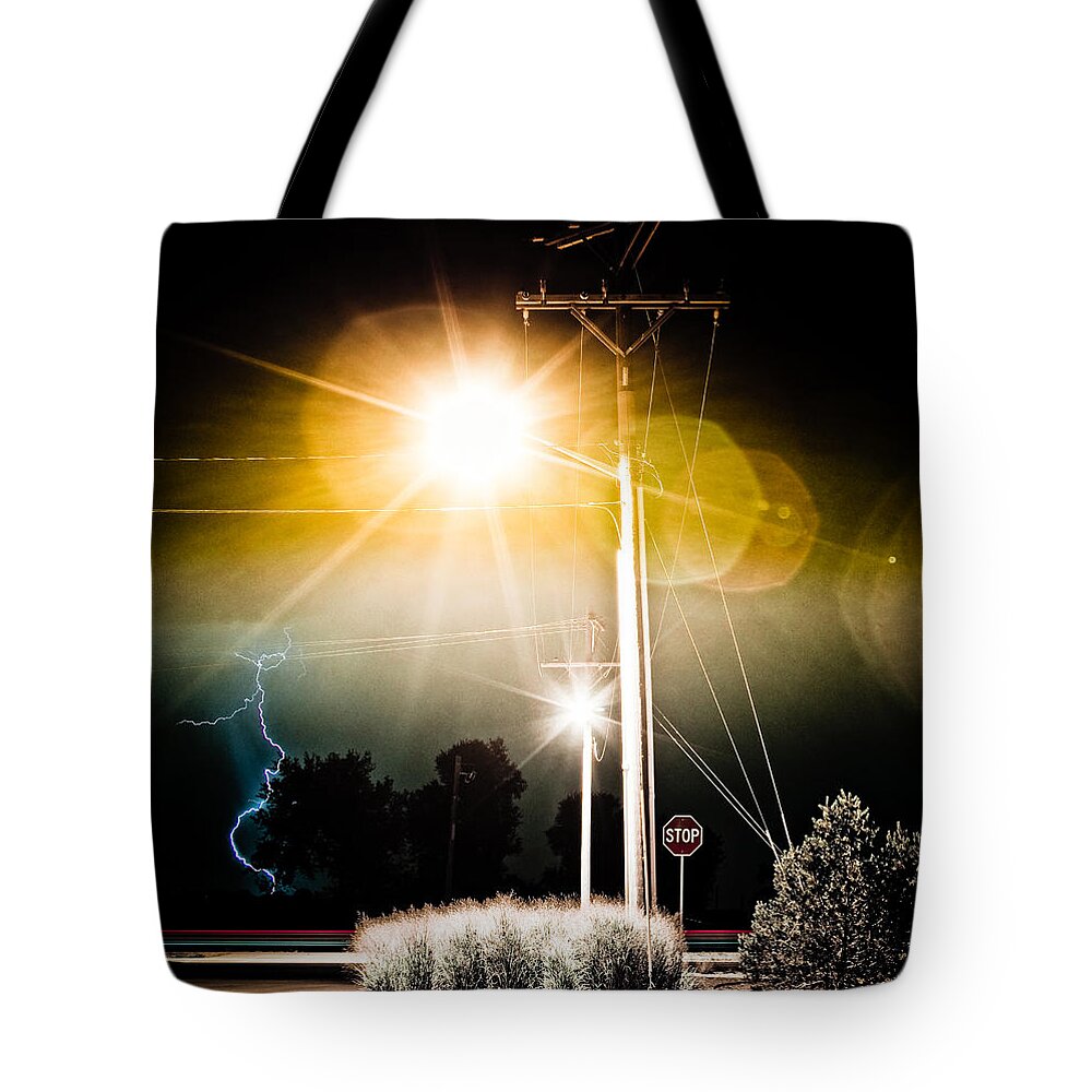 Lightning Bolt Pictures Tote Bag featuring the photograph Stop IT by James BO Insogna