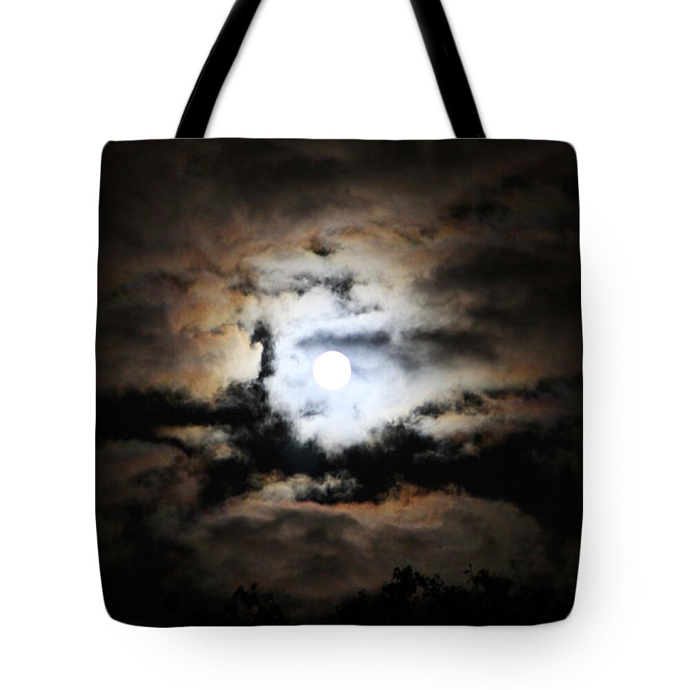 Full Moon Tote Bag featuring the photograph Stormy Moon by Diana Haronis