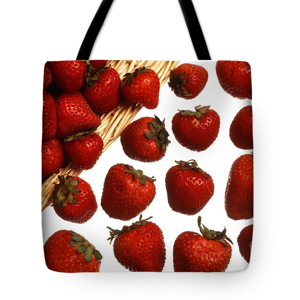 Fruit Tote Bag featuring the photograph Strawberries by Photo Researchers