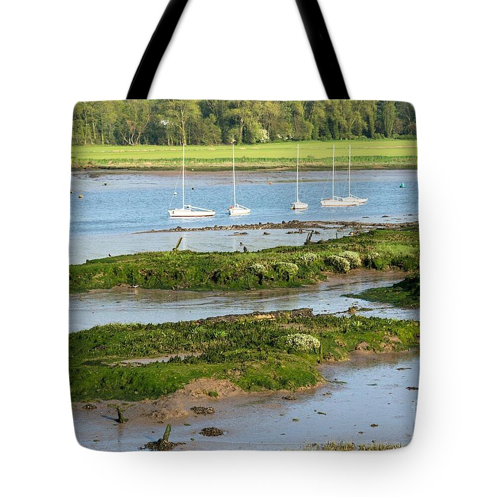 Scenic Tote Bag featuring the photograph Suffolk Mud flats by Andrew Michael