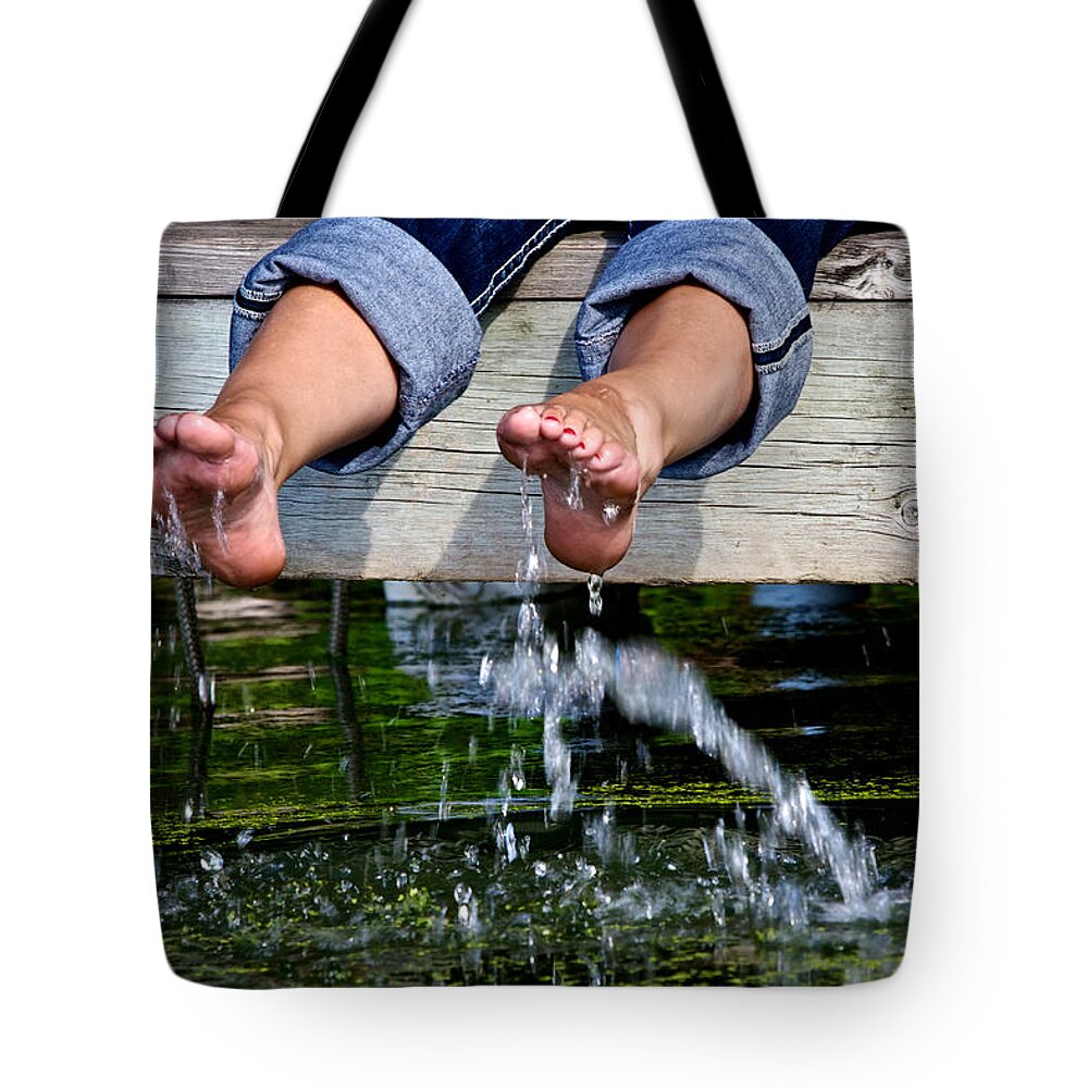 Splash Tote Bag featuring the photograph Summer Splash by Jarrod Erbe