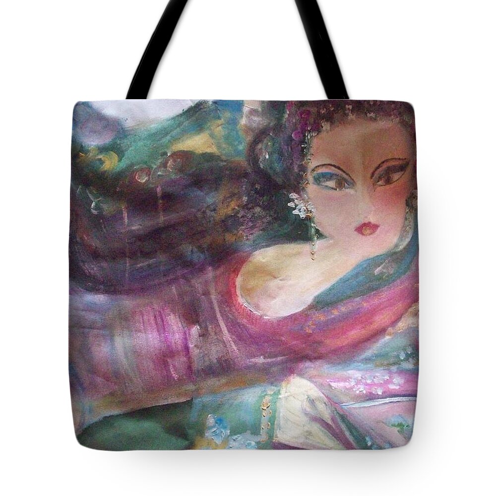 Sunday Tote Bag featuring the painting Sunday makeover by Judith Desrosiers