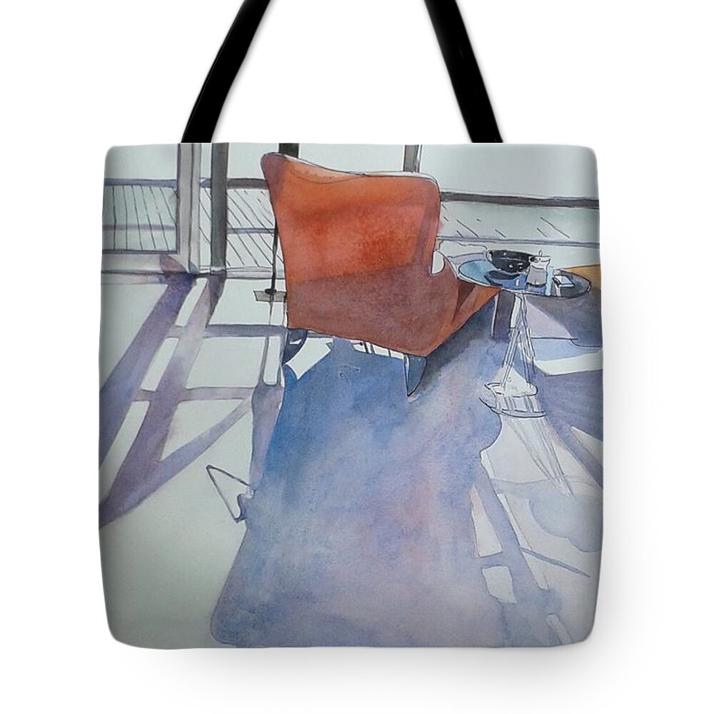 Watercolor Tote Bag featuring the painting Sunny View by Marlene Gremillion