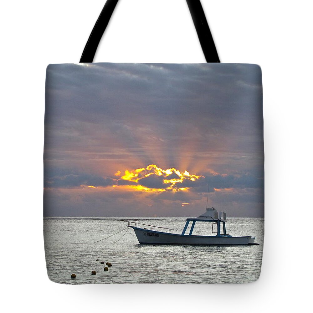 Photography Tote Bag featuring the photograph Sunrise - Puerto Morelos by Sean Griffin