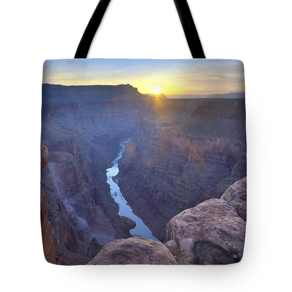 00175256 Tote Bag featuring the photograph Sunrise As Seen From Toroweap Overlook by Tim Fitzharris