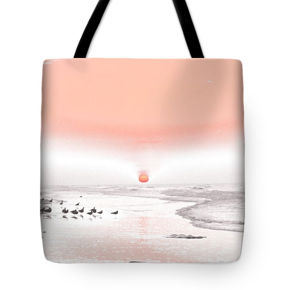 Contemplative Tote Bag featuring the photograph Pastel Sunrise Beach by Tom Wurl