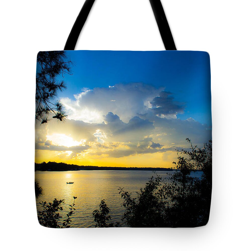 Lakes Tote Bag featuring the photograph Sunset Fishing by Shannon Harrington