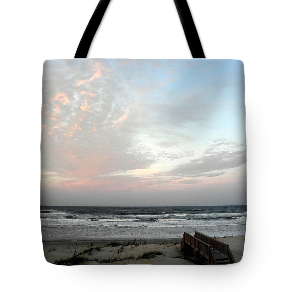 Sunset Tote Bag featuring the photograph Sunset from behind by Kim Galluzzo Wozniak