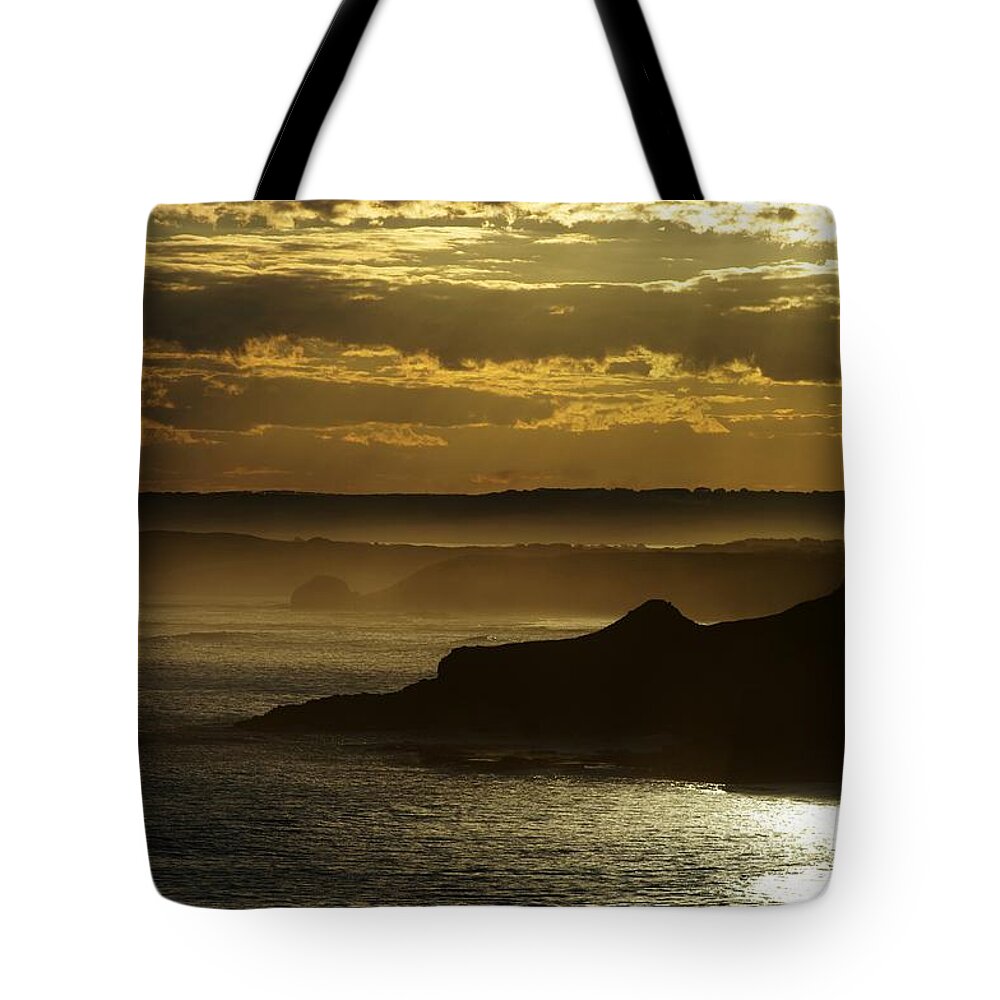 Phillip Island Tote Bag featuring the photograph Sunset mist by Blair Stuart