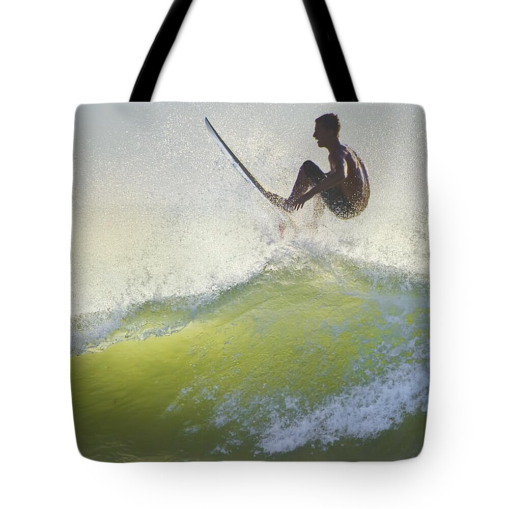 Sea Tote Bag featuring the photograph Surfer 264 by Frances Miller