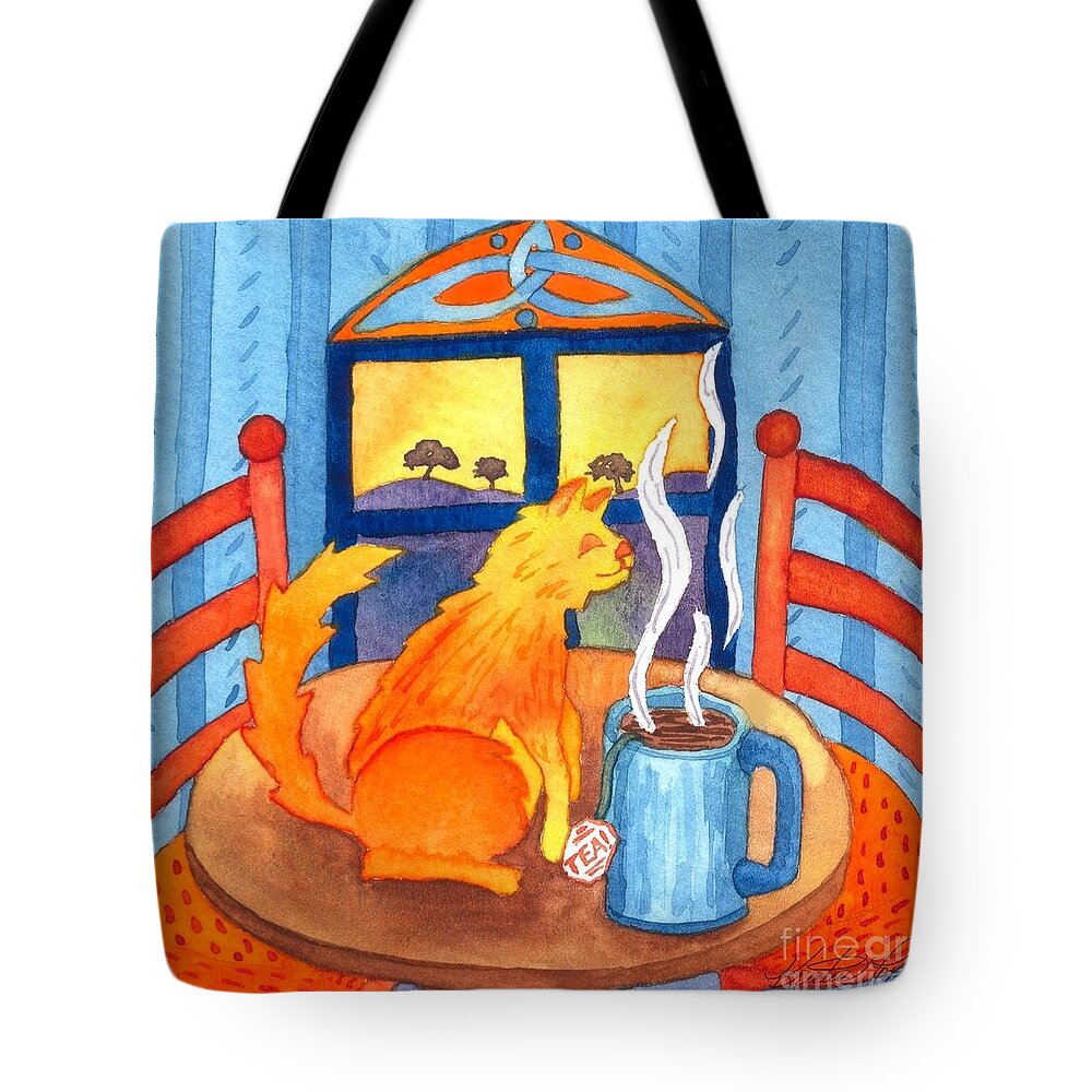 Artoffoxvox Tote Bag featuring the painting Tea For Me by Kristen Fox
