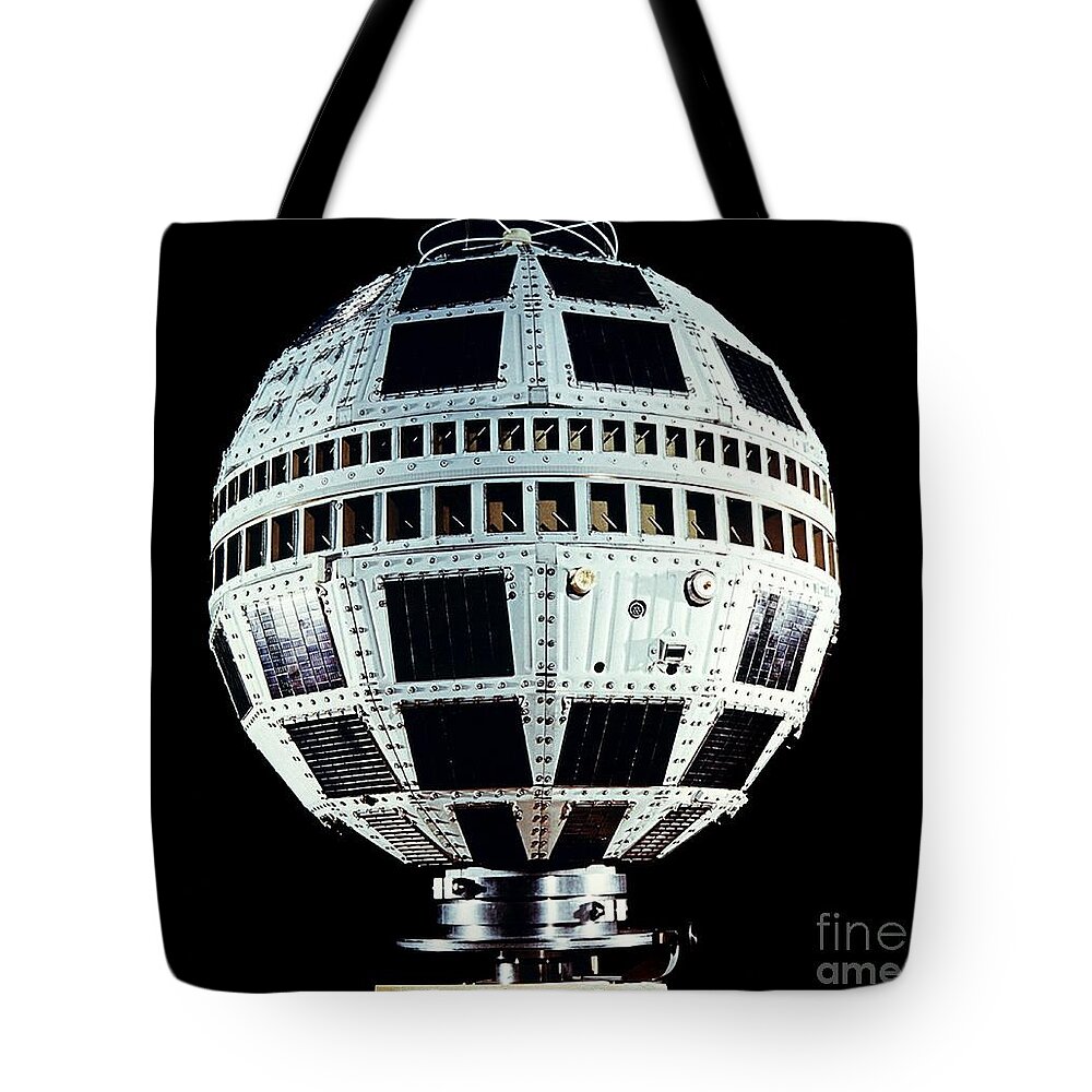 Communication Tote Bag featuring the photograph Telstar 1 Before Launch by Alcatel-Lucent/Bell Labs