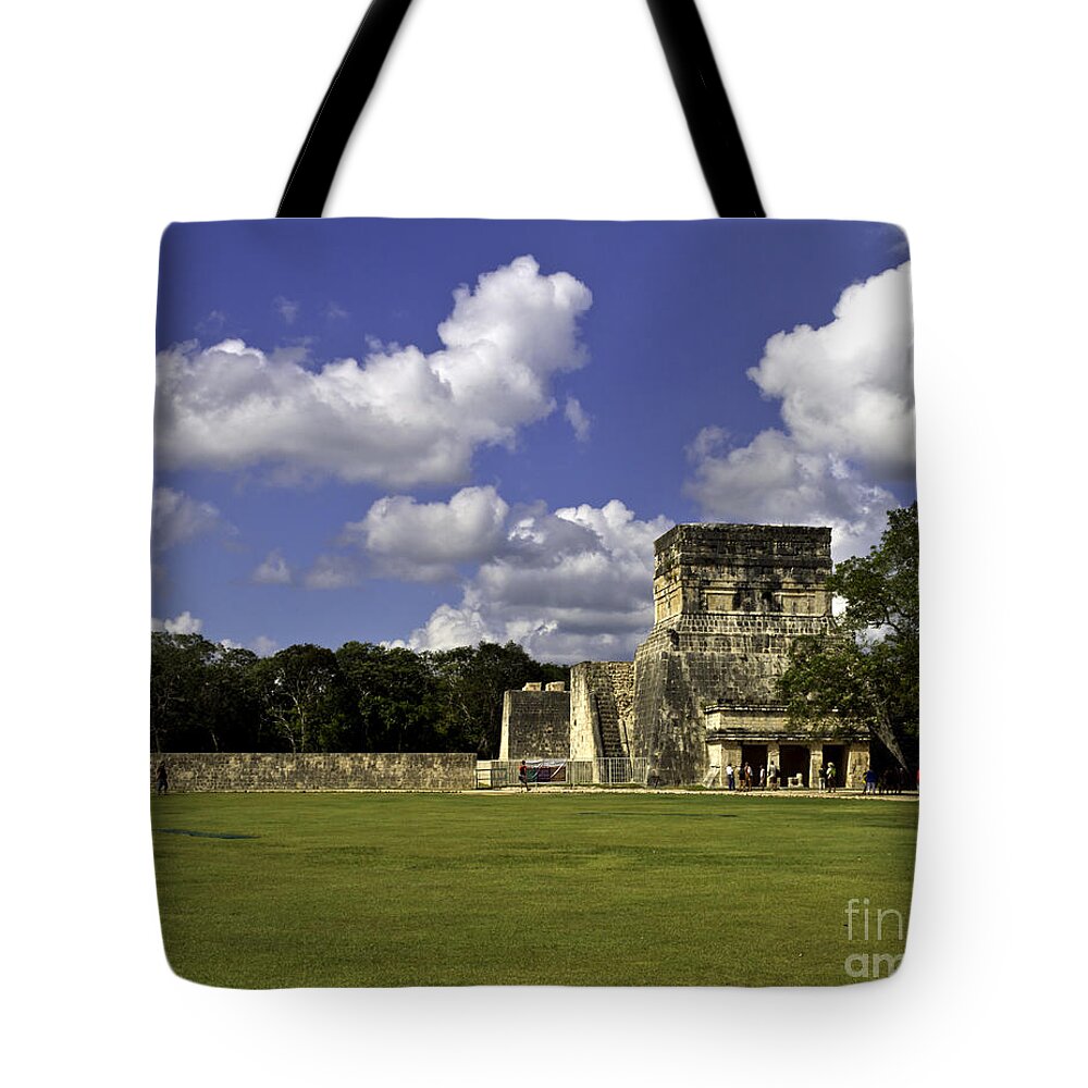 Chichen Itza Tote Bag featuring the photograph Temple of the Jaguars by Ken Frischkorn
