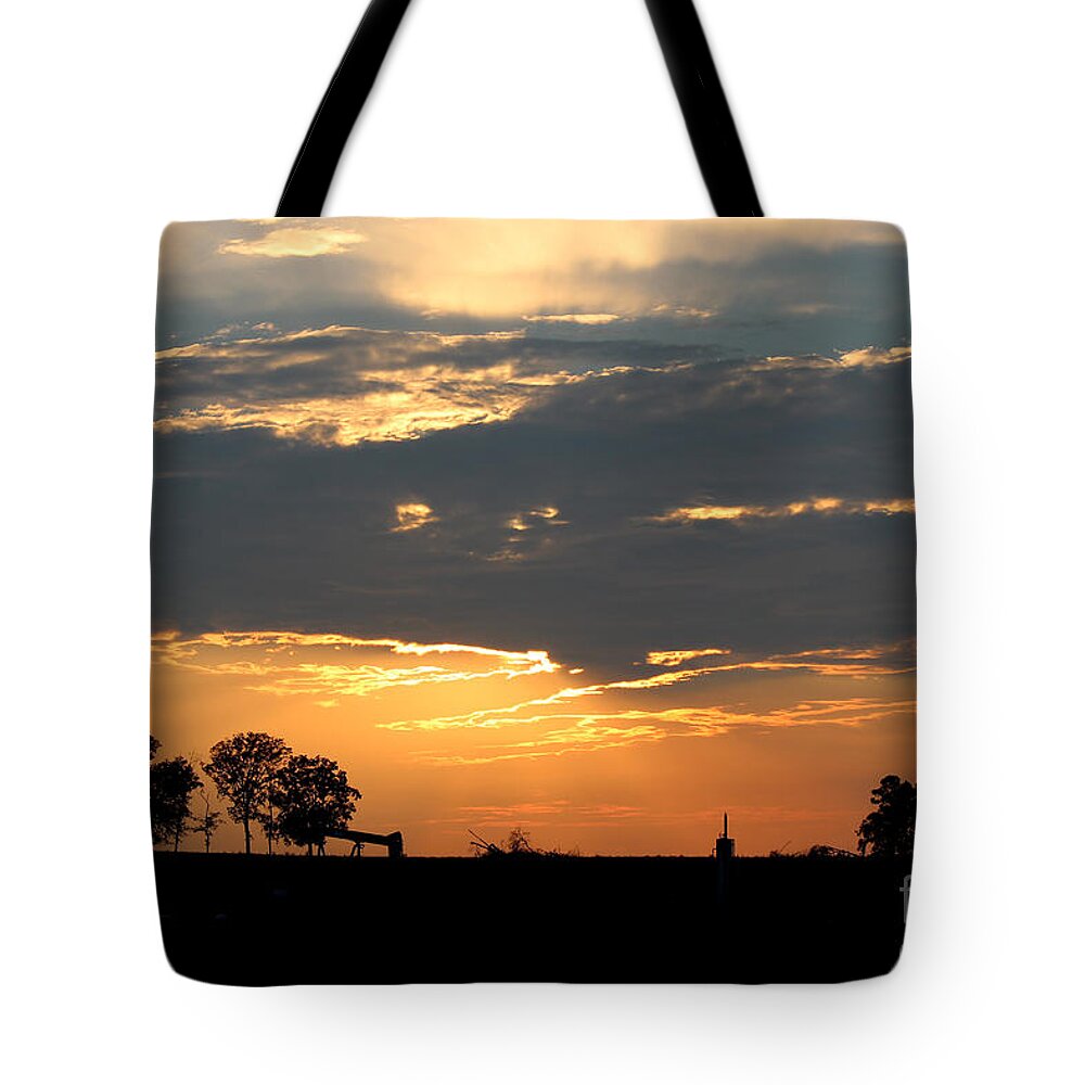 Texas Tote Bag featuring the photograph Texas Sized Sunset by Kathy White