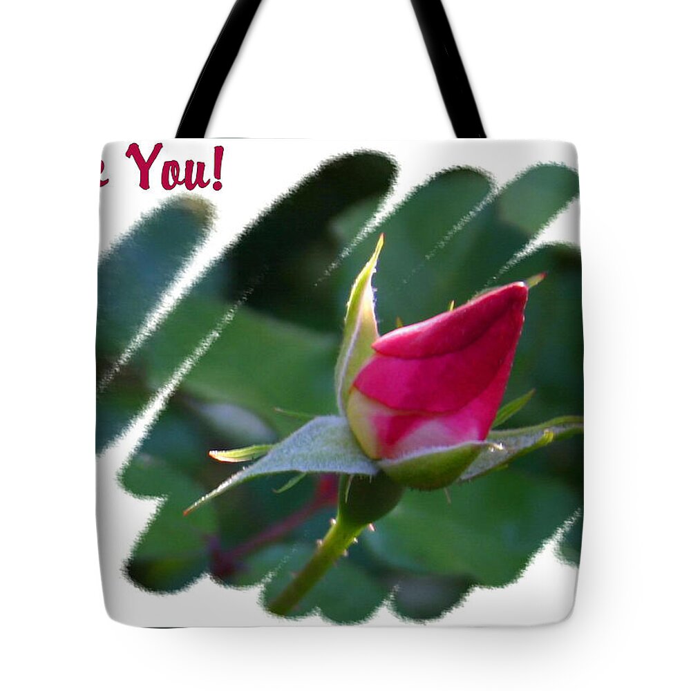 Rosebud Tote Bag featuring the photograph Thank You Bud by Kristin Elmquist