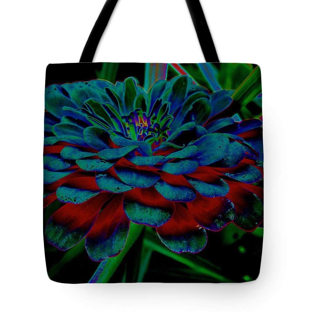 Botanical Tote Bag featuring the photograph The Colors of a Zinnia by Kimmary MacLean