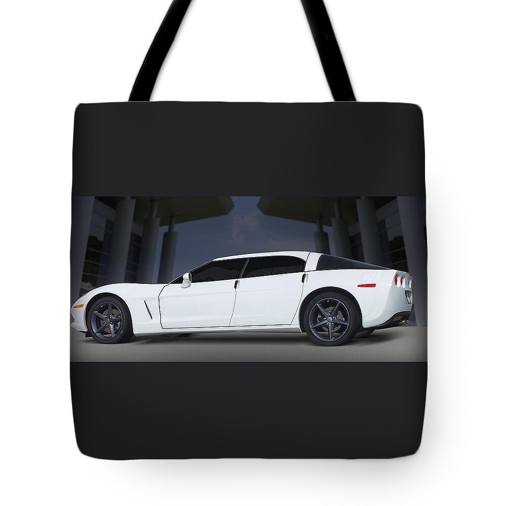 Chevy Tote Bag featuring the photograph The Corvette Touring Car by Mike McGlothlen