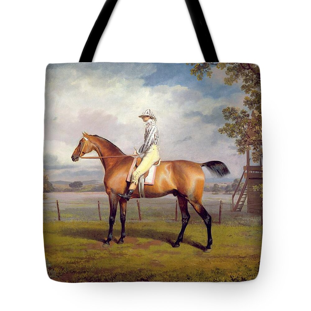 The Tote Bag featuring the painting The Duke of Hamilton's Disguise with Jockey Up by George Garrard