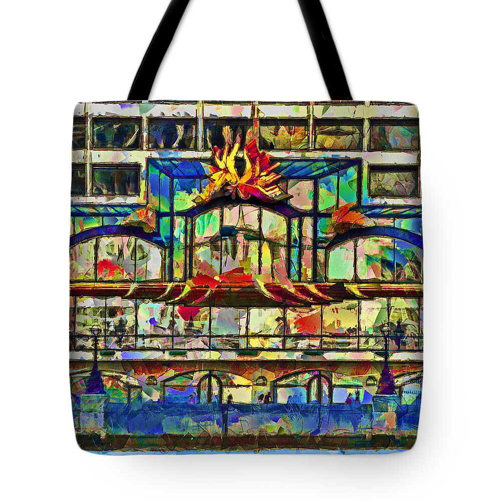 Reflection Tote Bag featuring the digital art The House of Fun by Steve Taylor