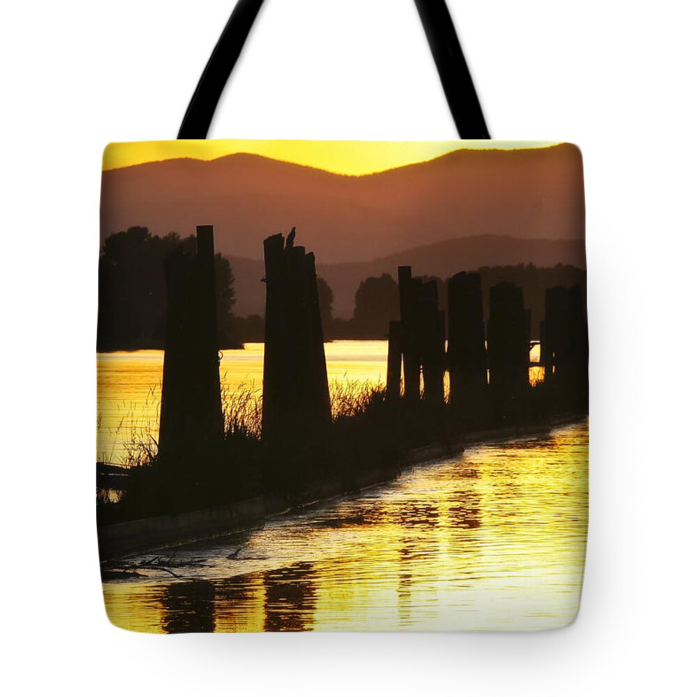 Clark Fork Tote Bag featuring the photograph The Lost river of Gold by Albert Seger