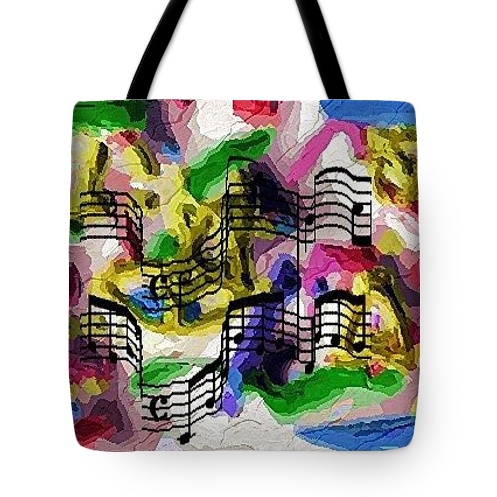 Abstract Tote Bag featuring the digital art The Music In Me by Alec Drake