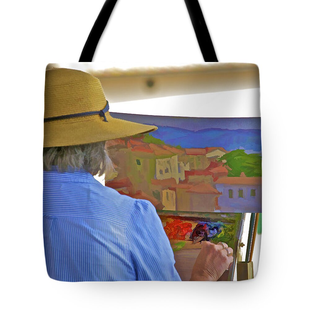 Cortona Tote Bag featuring the photograph The Painter by David Letts