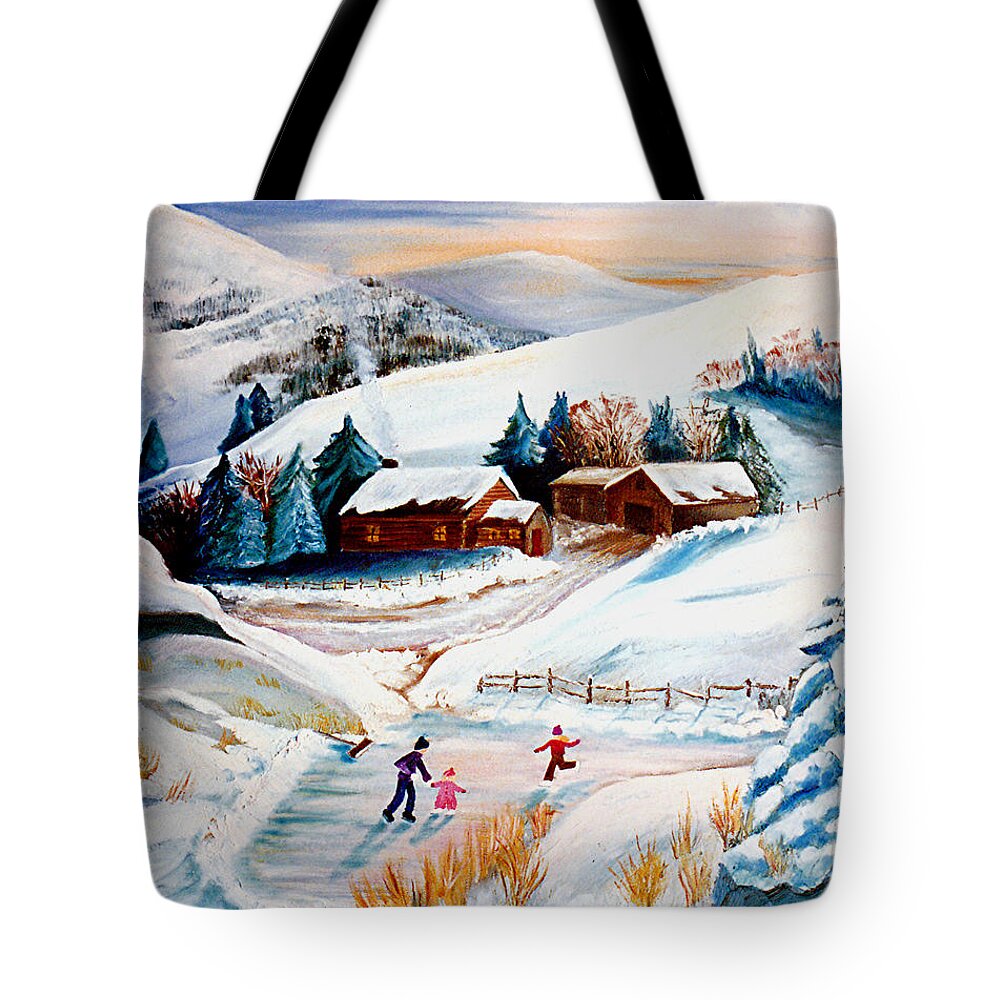 Children Tote Bag featuring the photograph The Pond in Winter by Renate Wesley