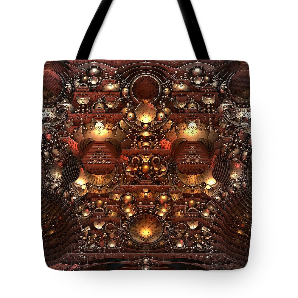 Fractal Tote Bag featuring the digital art The Power and the Glory by Lyle Hatch