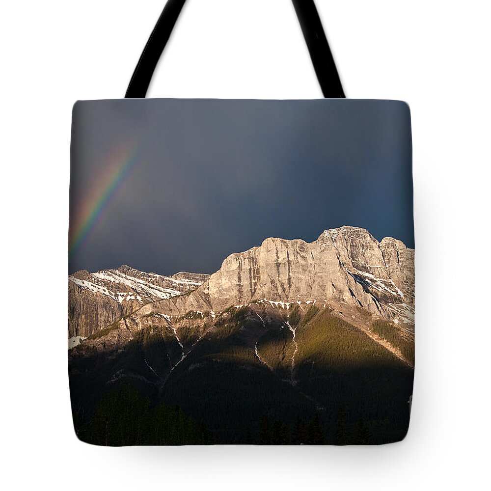Rainbow Tote Bag featuring the photograph The Promise by Bob and Nancy Kendrick