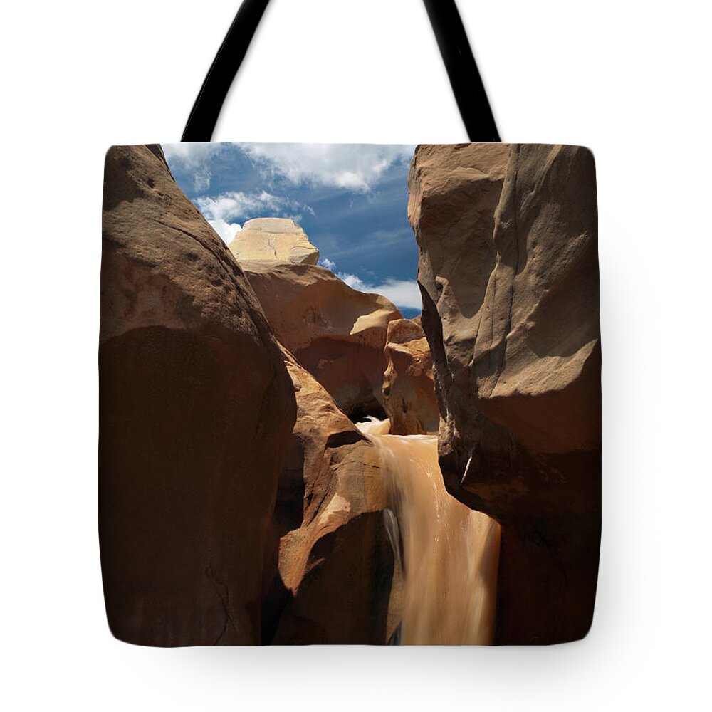 Willis Creek Tote Bag featuring the photograph The Red Clay Faces of Willis Creek. Utah. by Joe Schofield