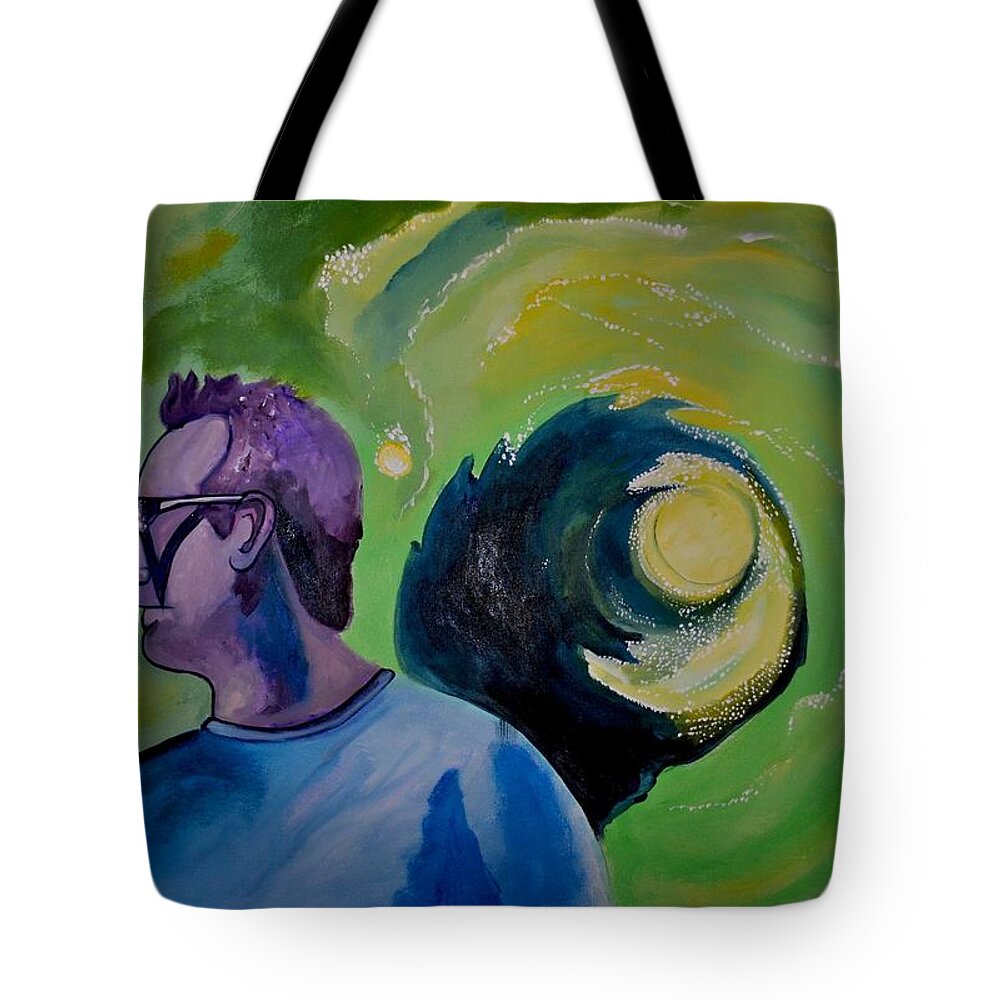 Music Tote Bag featuring the painting The um Portal no two by Patricia Arroyo