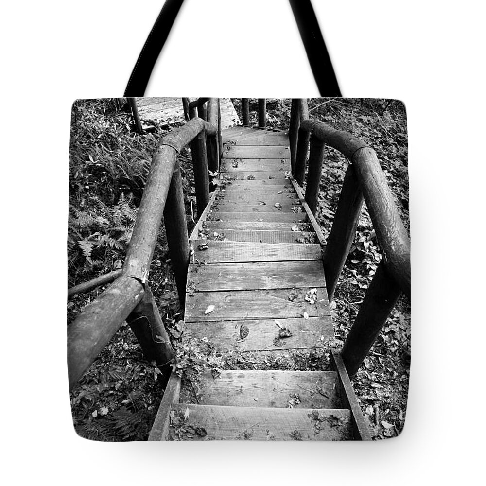 Stairs Tote Bag featuring the photograph The way down by Olivier Steiner