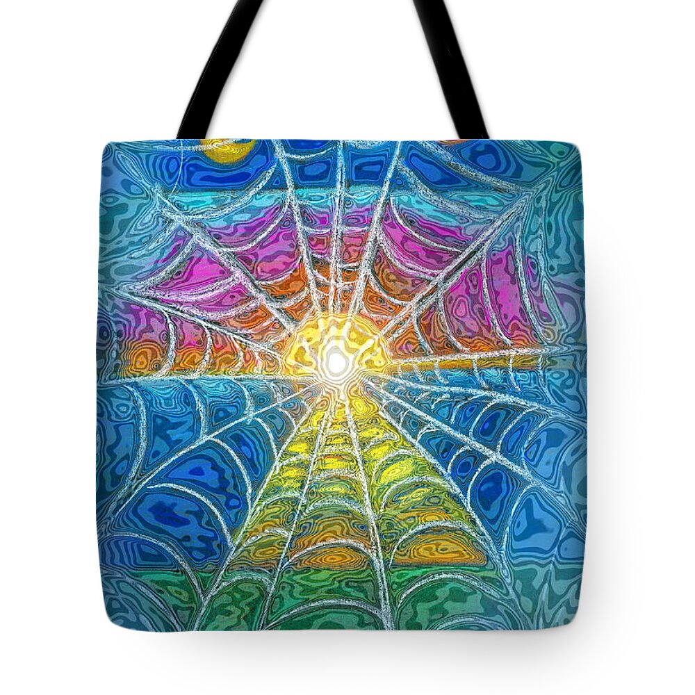 Web Tote Bag featuring the digital art The Web of Wyrd by Diana Haronis