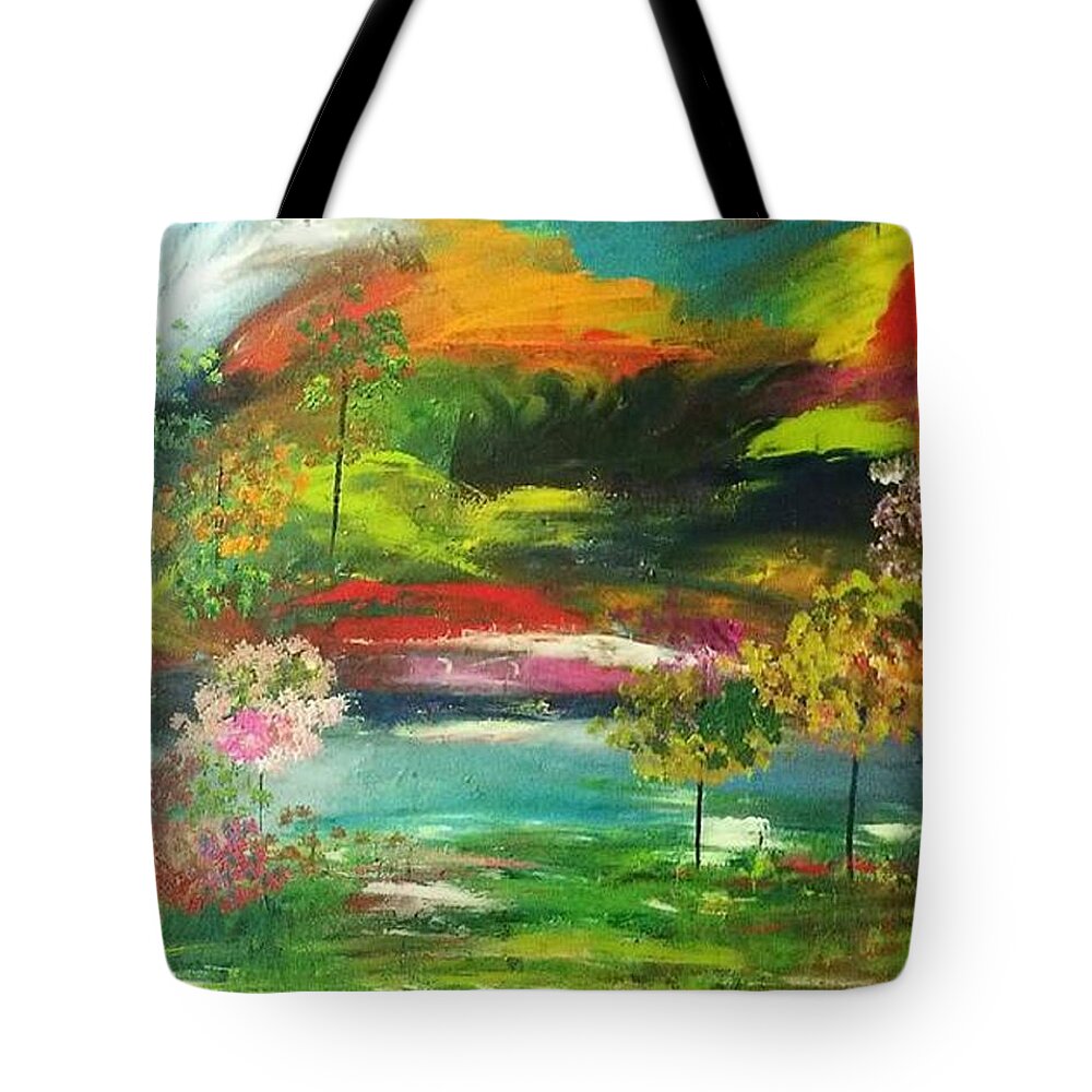 Wind Tote Bag featuring the painting The Wind Blows by Kelly M Turner