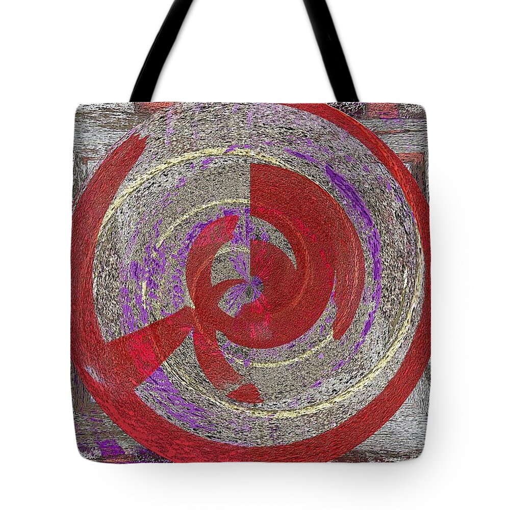Abstract Tote Bag featuring the digital art The Writing On The Wall 7 by Tim Allen