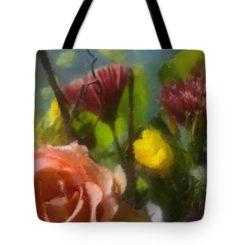 Flowers Tote Bag featuring the photograph Through The Window by Dale Kincaid