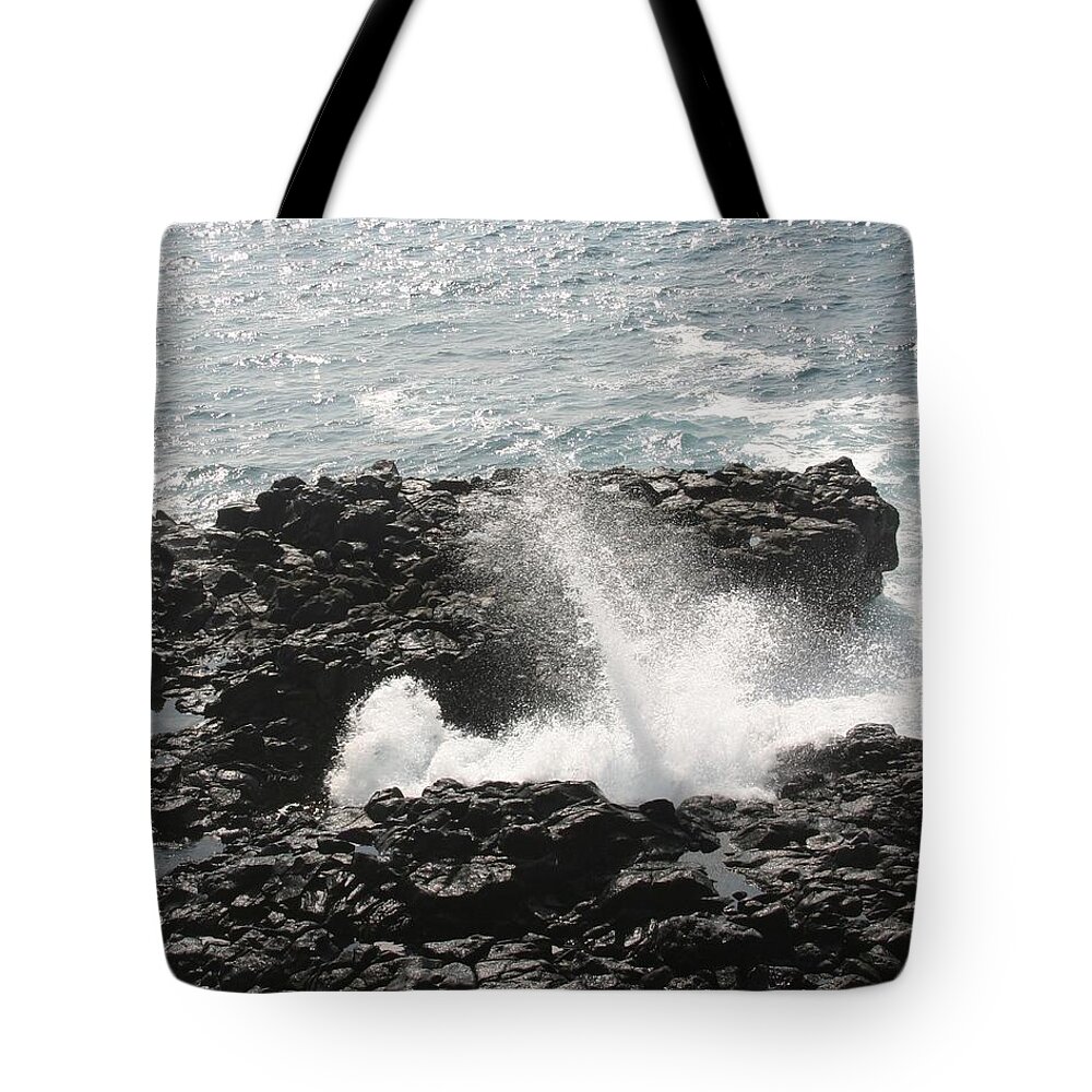 Tide Tote Bag featuring the photograph Tidal Spike by Anthony Trillo