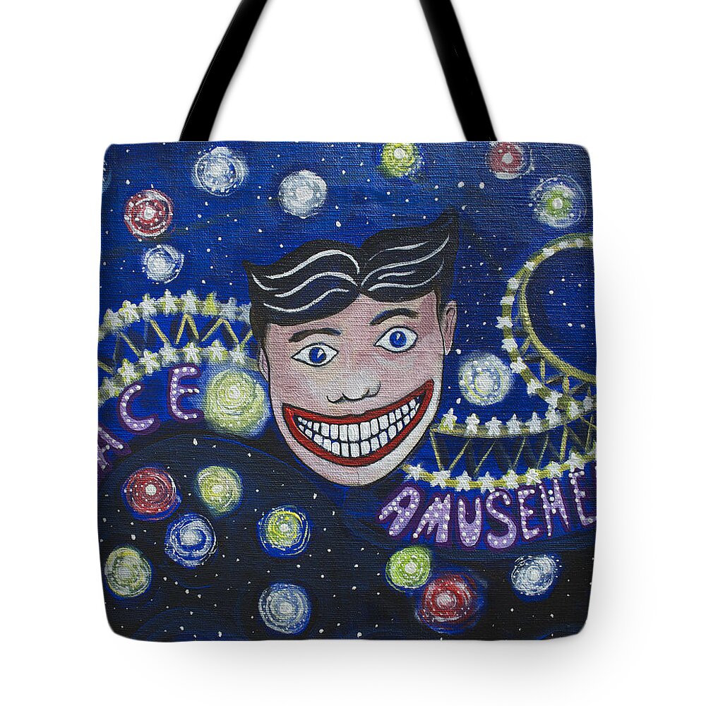 Asbury Art Tote Bag featuring the painting Tillie's Brite Lights by Patricia Arroyo