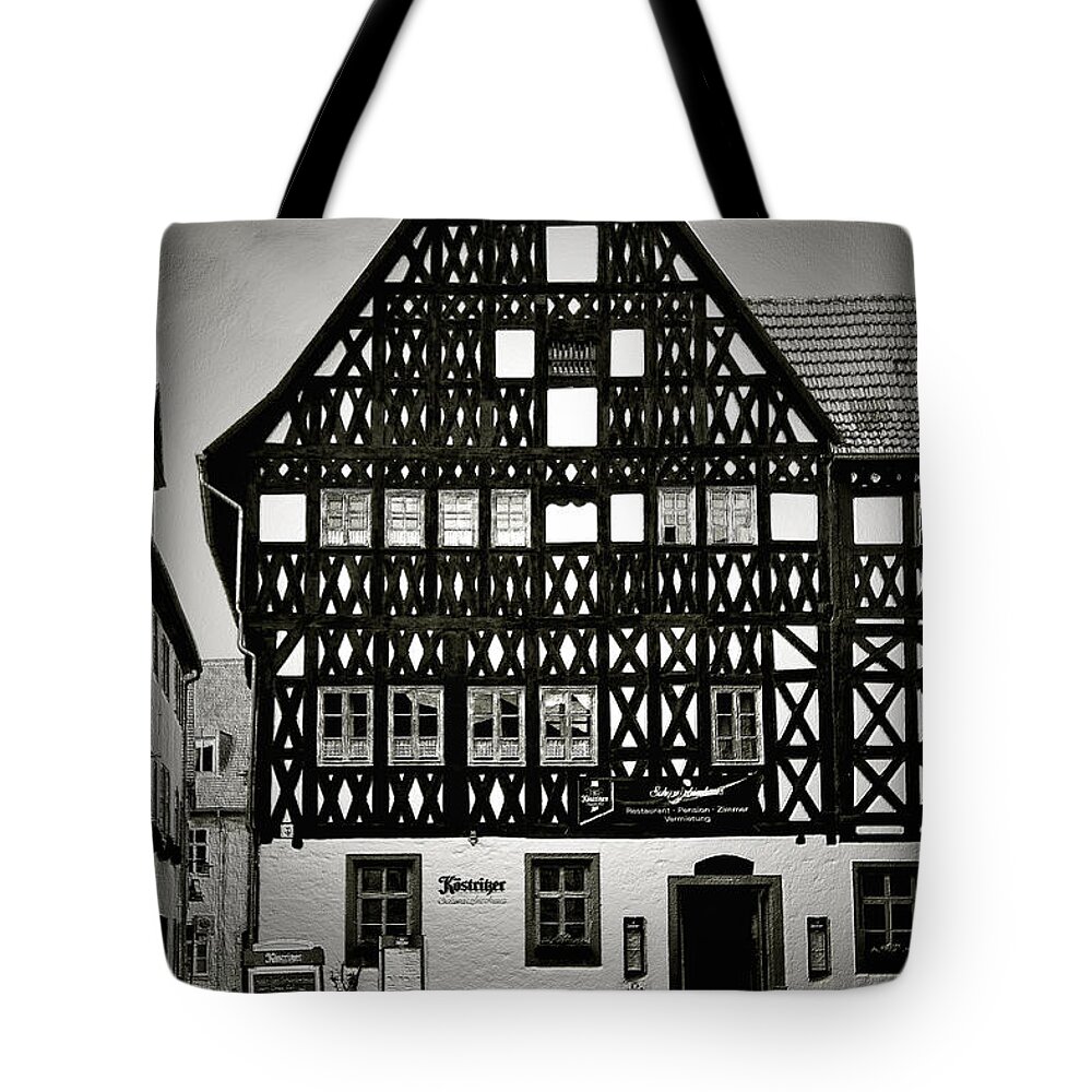 Weimar Tote Bag featuring the photograph Timber-frame house Weimar by Alexandra Till