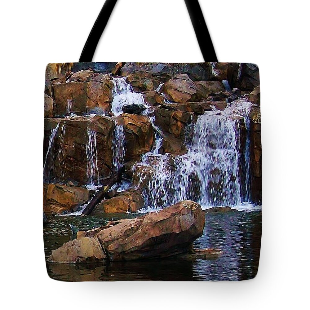 Waterfall Tote Bag featuring the photograph Time to Reflect by Bruce Bley