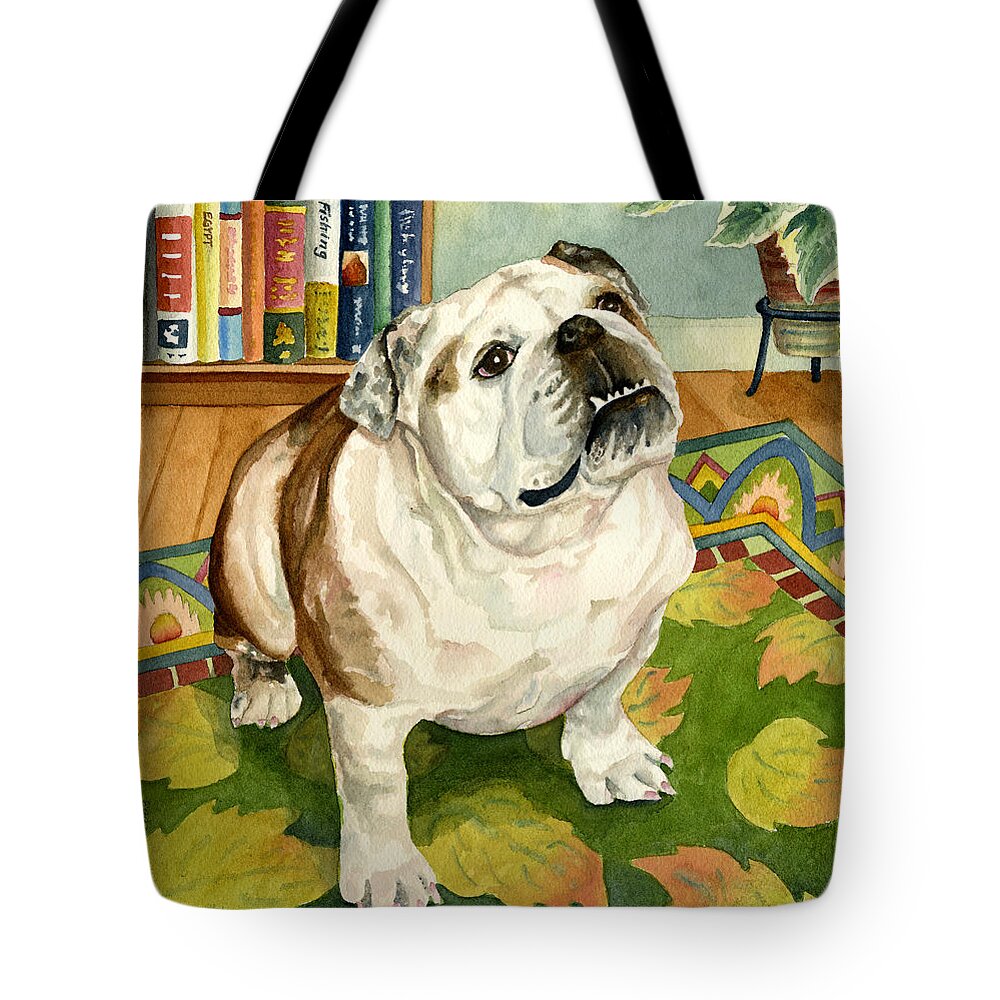 Bulldog Painting Tote Bag featuring the painting Tootsie by Anne Gifford
