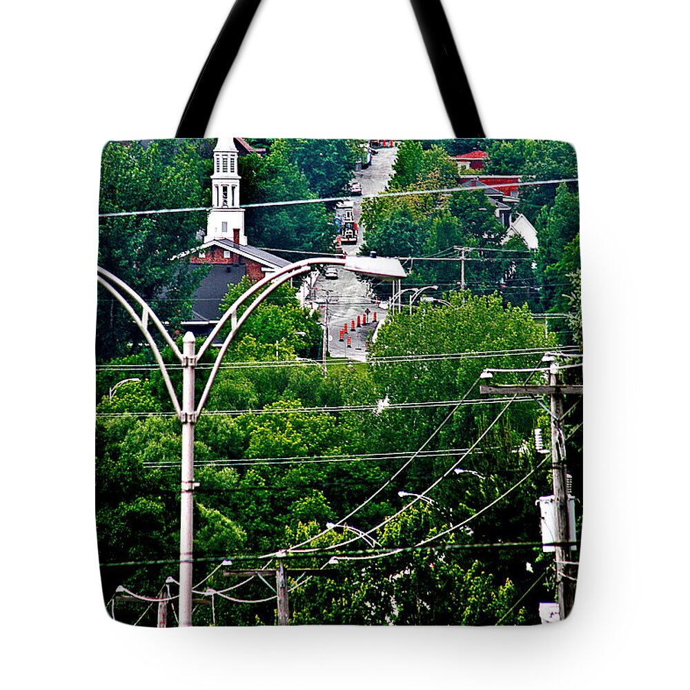 Cityscape Tote Bag featuring the photograph Topside by Burney Lieberman