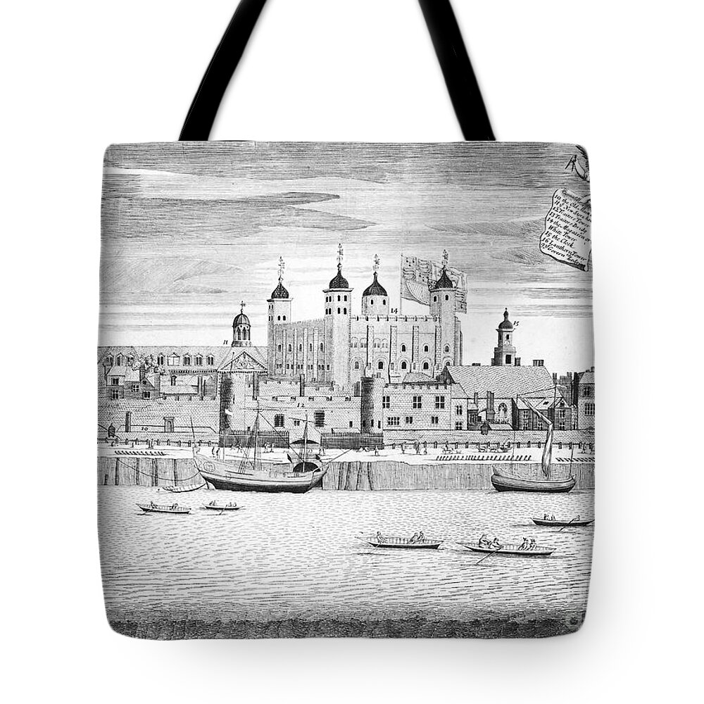 1715 Tote Bag featuring the photograph Tower Of London, 1715 by Granger