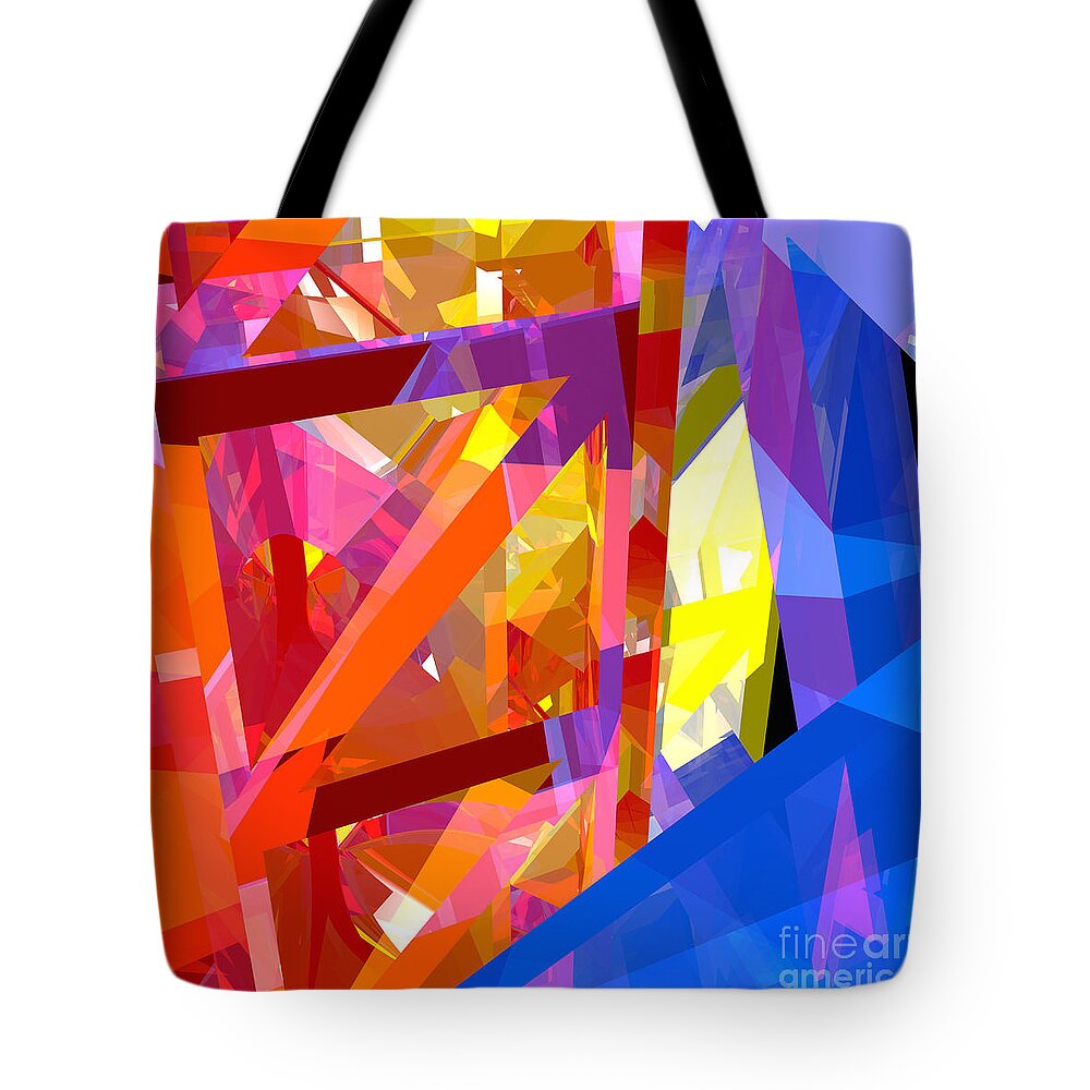 Abstract Tote Bag featuring the digital art Tower Series 11 by Russell Kightley